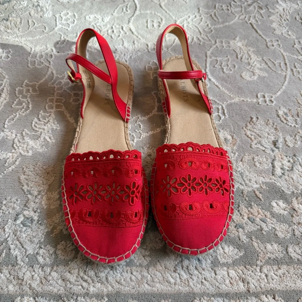 Talbots Red Espadrille Sandals Size 9.5M - Picture 1 of 7